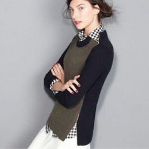 J. Crew  Blue Green Color Block Sweater